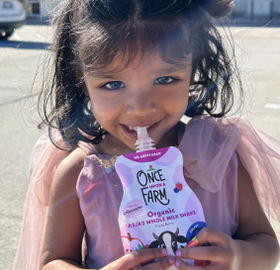 Girl enjoying an Ofarm pouch