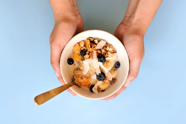 Banana & Butternut Squash Breakfast bowl made with Once Upon a Farm frozen meals.