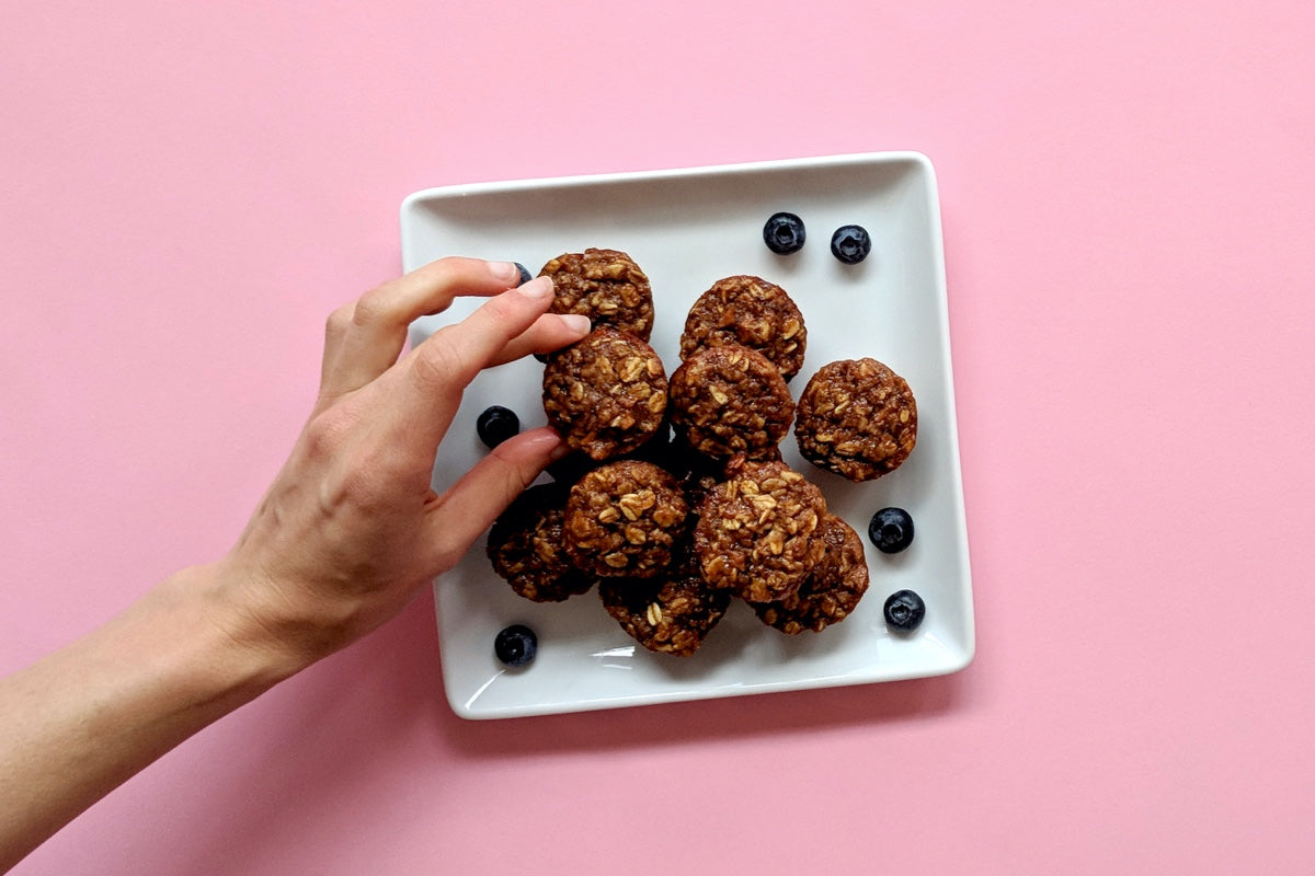 Sweet Potato & Mango Baked Oatmeal Muffins made with Once Upon a Farm frozen meal.