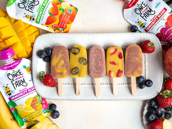 ice pops made with once upon a farm immunity blends and fresh fruit