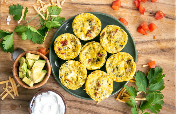 veggie egg bites on a plate