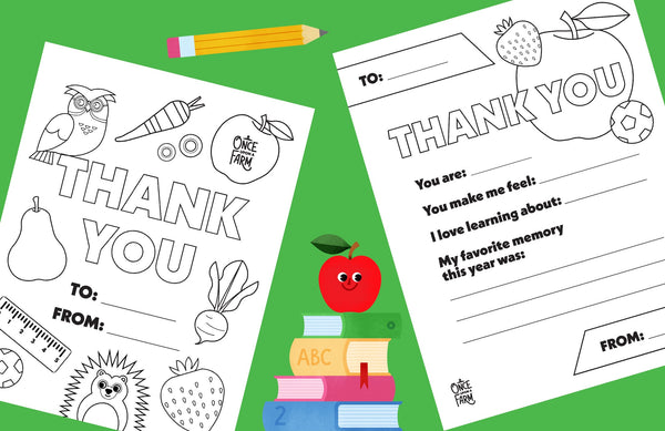 printable teacher appreciation cards on a green background