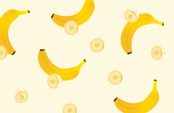 banana illustrations on a light yellow background