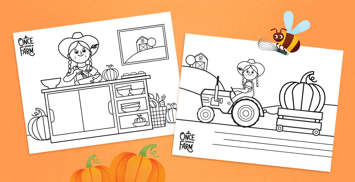 Fall themed coloring pages of Farmer Jen. 