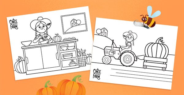 Fall themed coloring pages of Farmer Jen. 