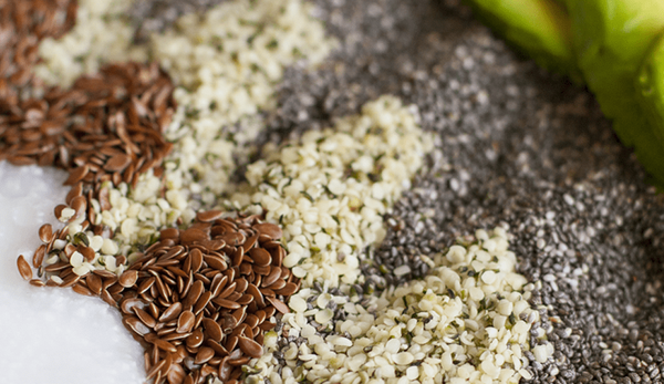 Sources of good fats, flax seeds, hemp seeds, and chia seeds. 