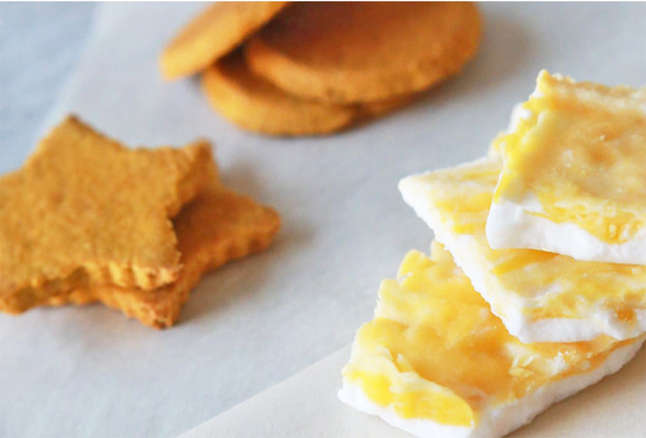 Homemade teething biscuits & frozen yogurt bites made with Once Upon a Farm fruit & veggie blends.