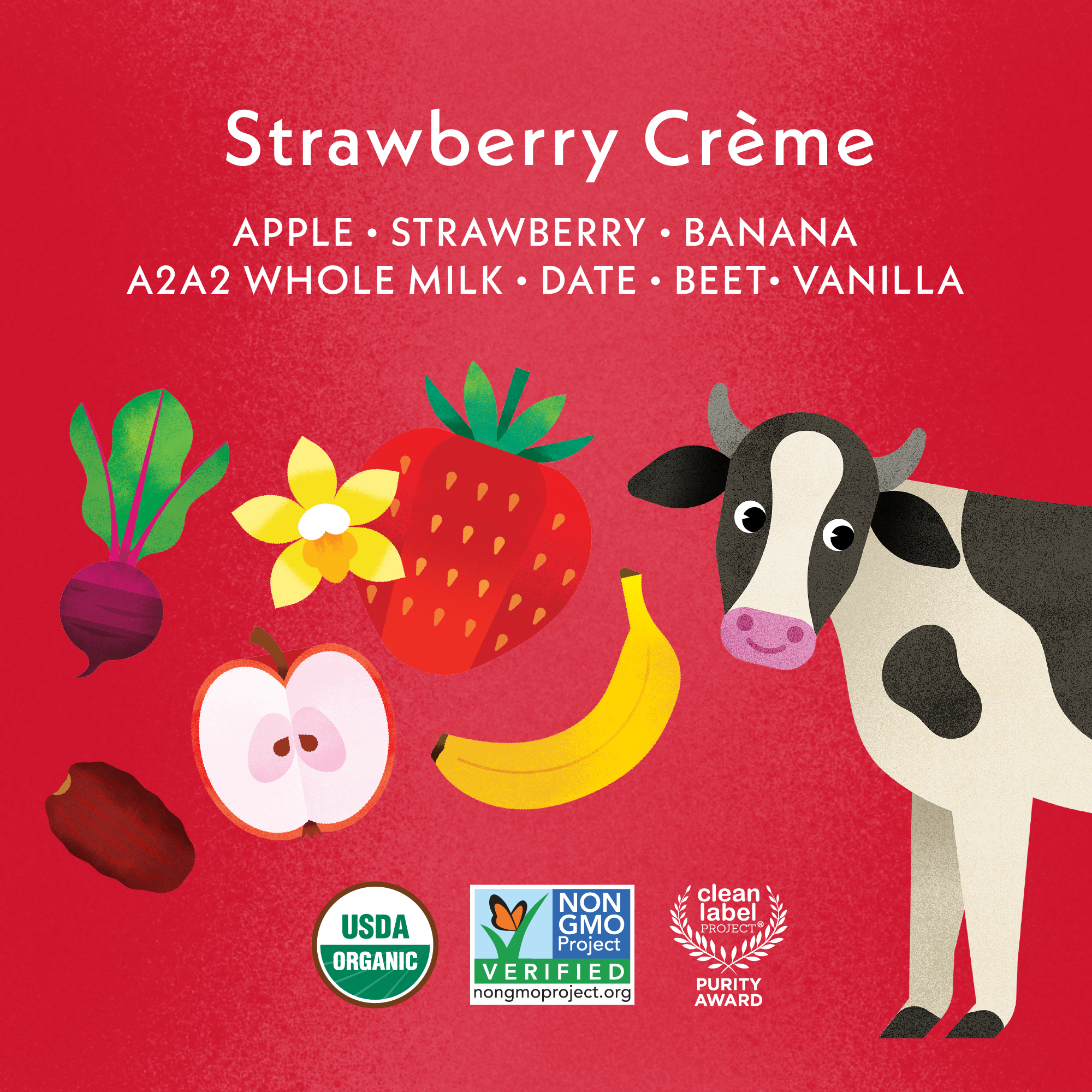 A2/A2 Whole Milk Shake Strawberry Creme – Once Upon a Farm