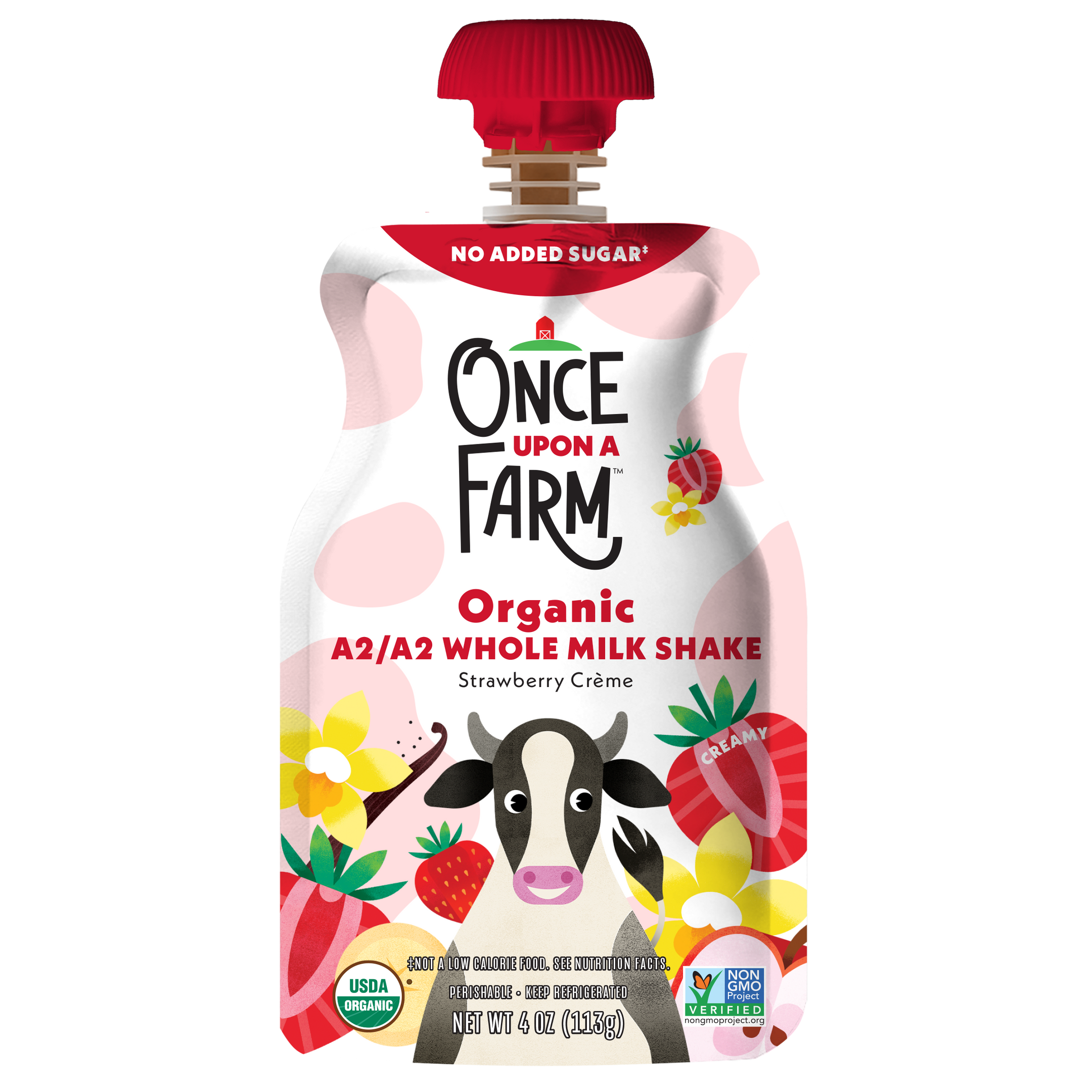 A2/A2 Whole Milk Shake Strawberry Creme – Once Upon a Farm