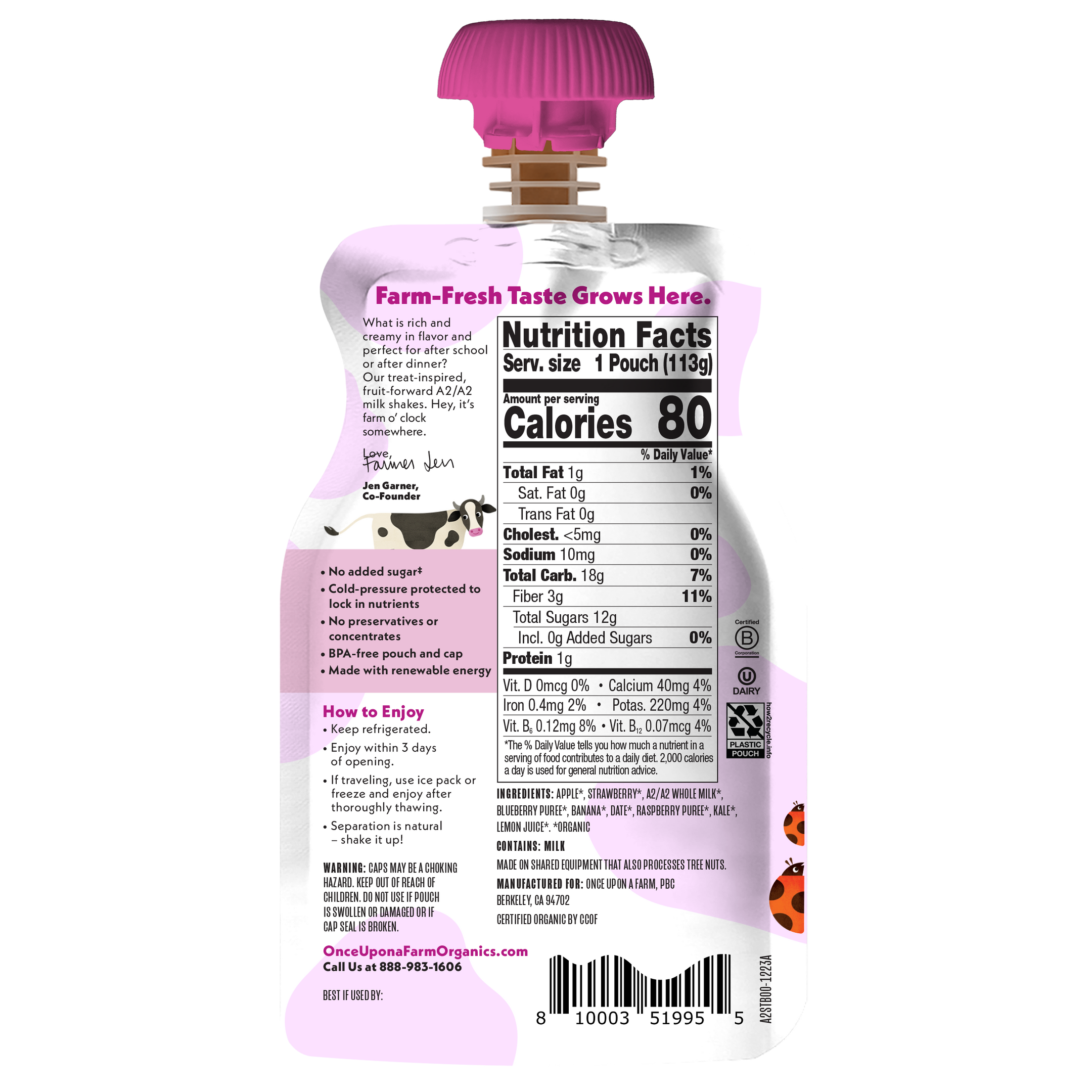 A2/A2 Whole Milk Shake Triple Berry – Once Upon a Farm A2/A2 Whole Milk Shake Triple Berry – Once Upon a Farm