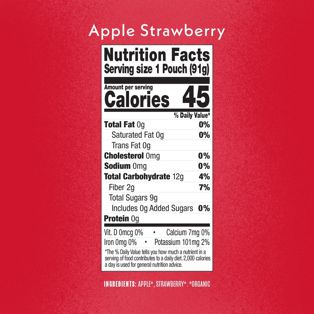 Strawberry Applesauce Nutrition Facts Panel