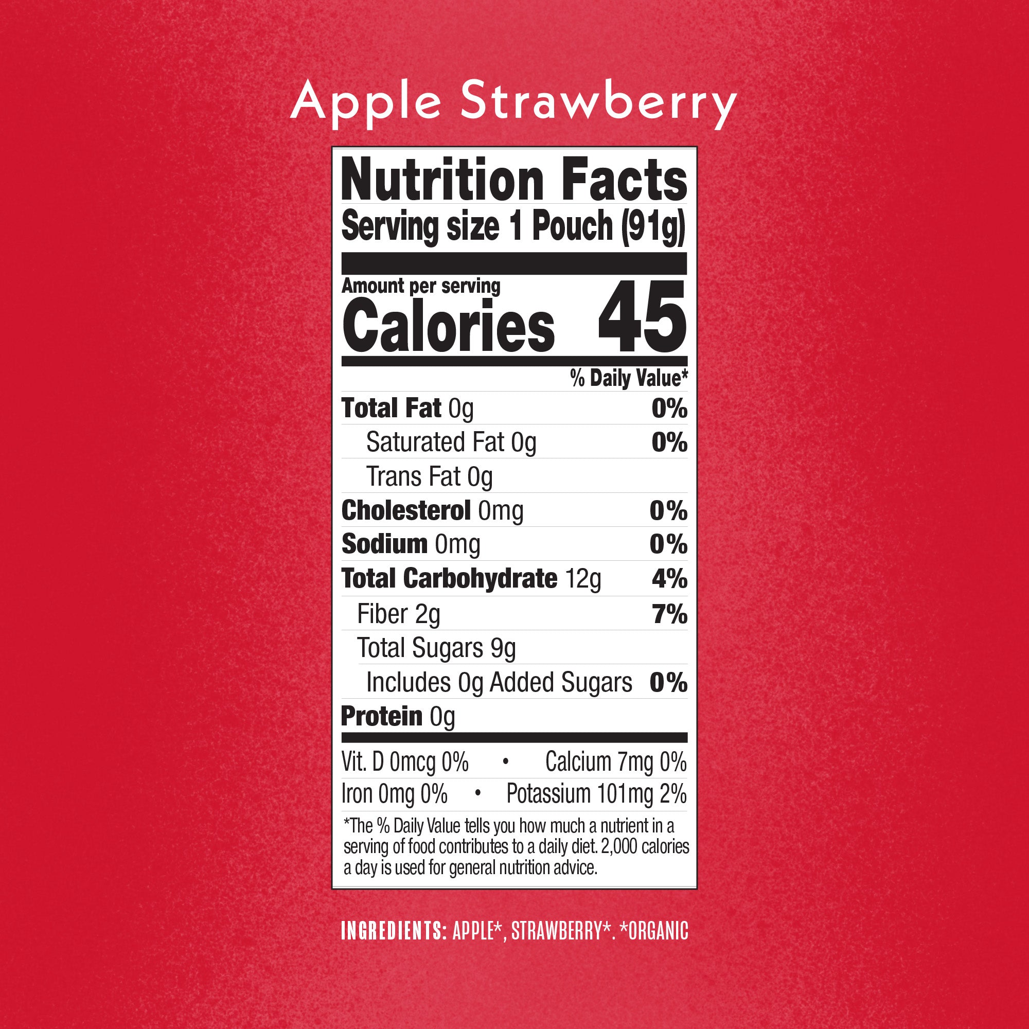 Strawberry Applesauce Nutrition Facts Panel