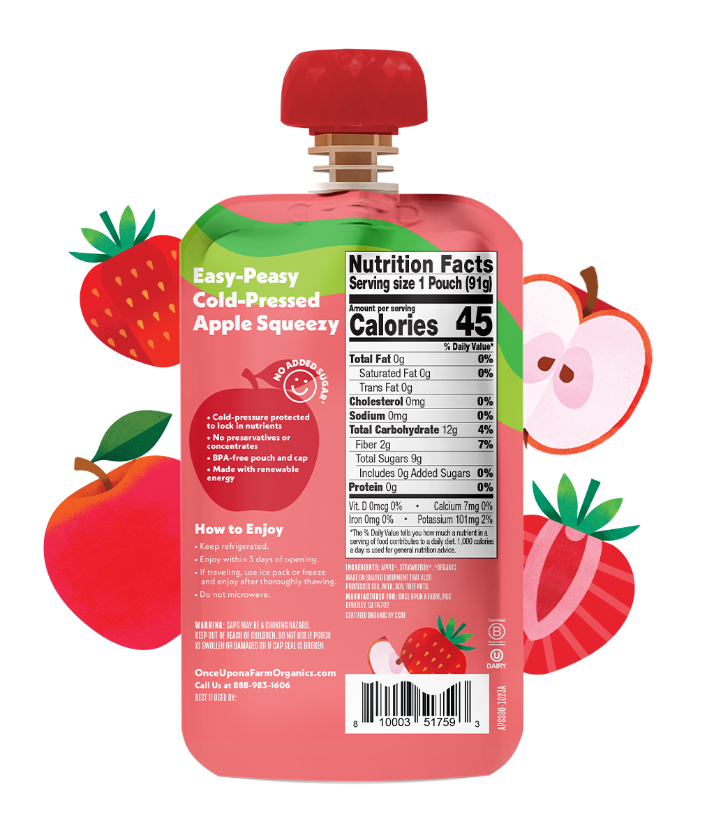 Back of Package Strawberry Applesauce