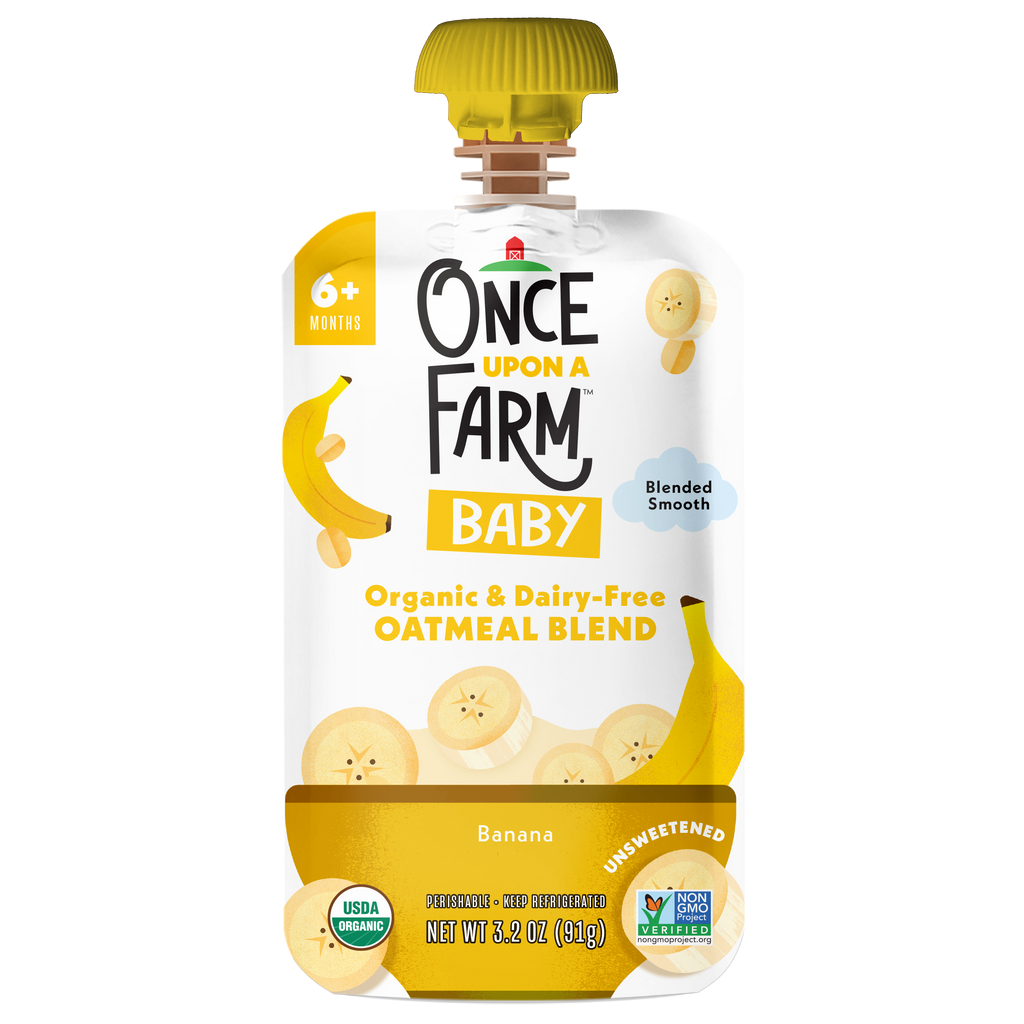Once Upon a Farm Organic Baby Oatmeal Banana Pouch, 3.2oz front