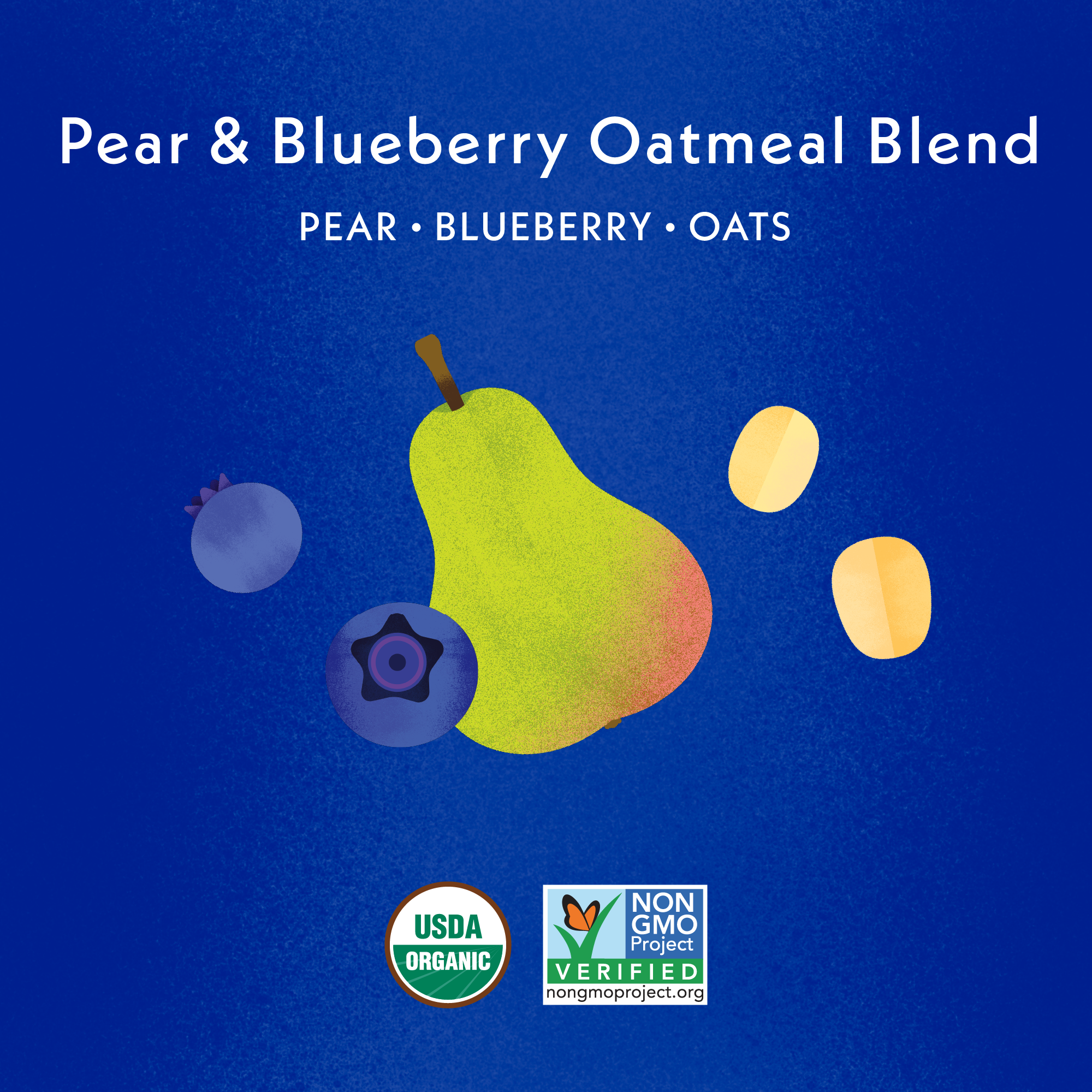 Pear & Blueberry Baby Oatmeal Blend ingredients