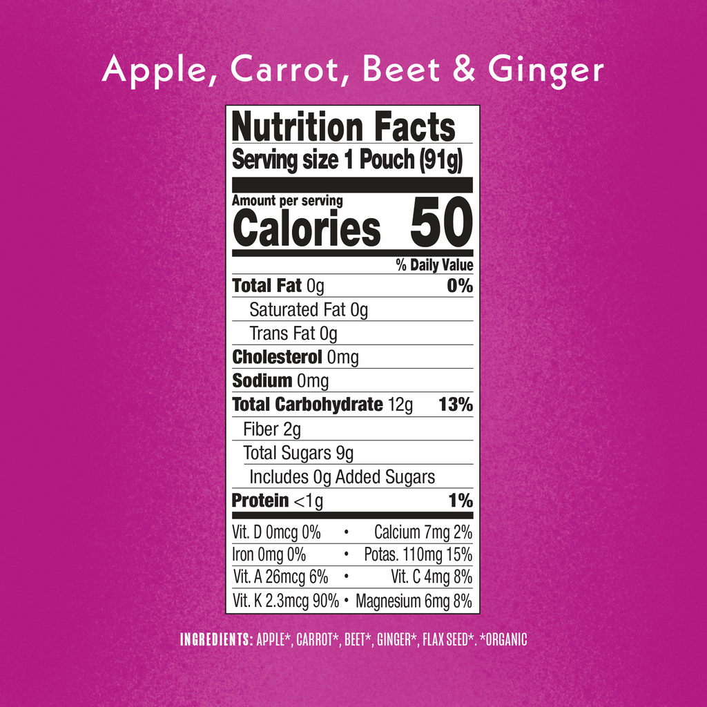 Apple Carrot Beet Ginger Nutritional Facts & Ingredients