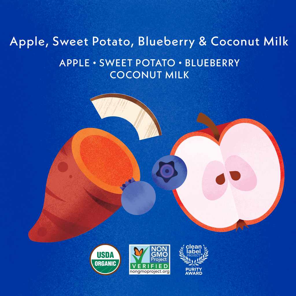 Apple, Sweet Potato, Blueberry & Coconut Milk Ingredients