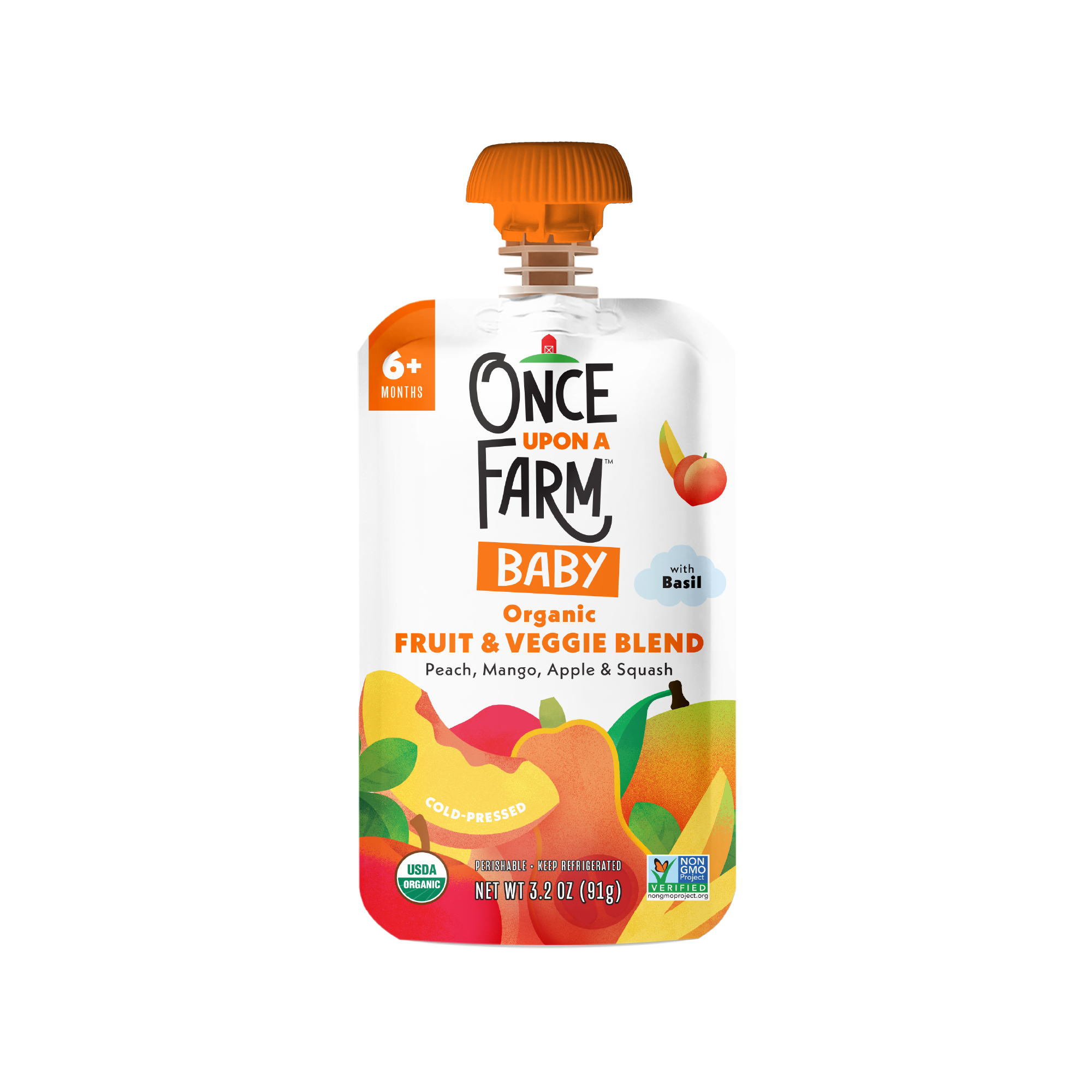 Peach, Mango, Apple & Squash front of packaging