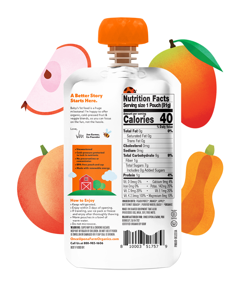 Peach, Mango, Apple & Squash Back of Package
