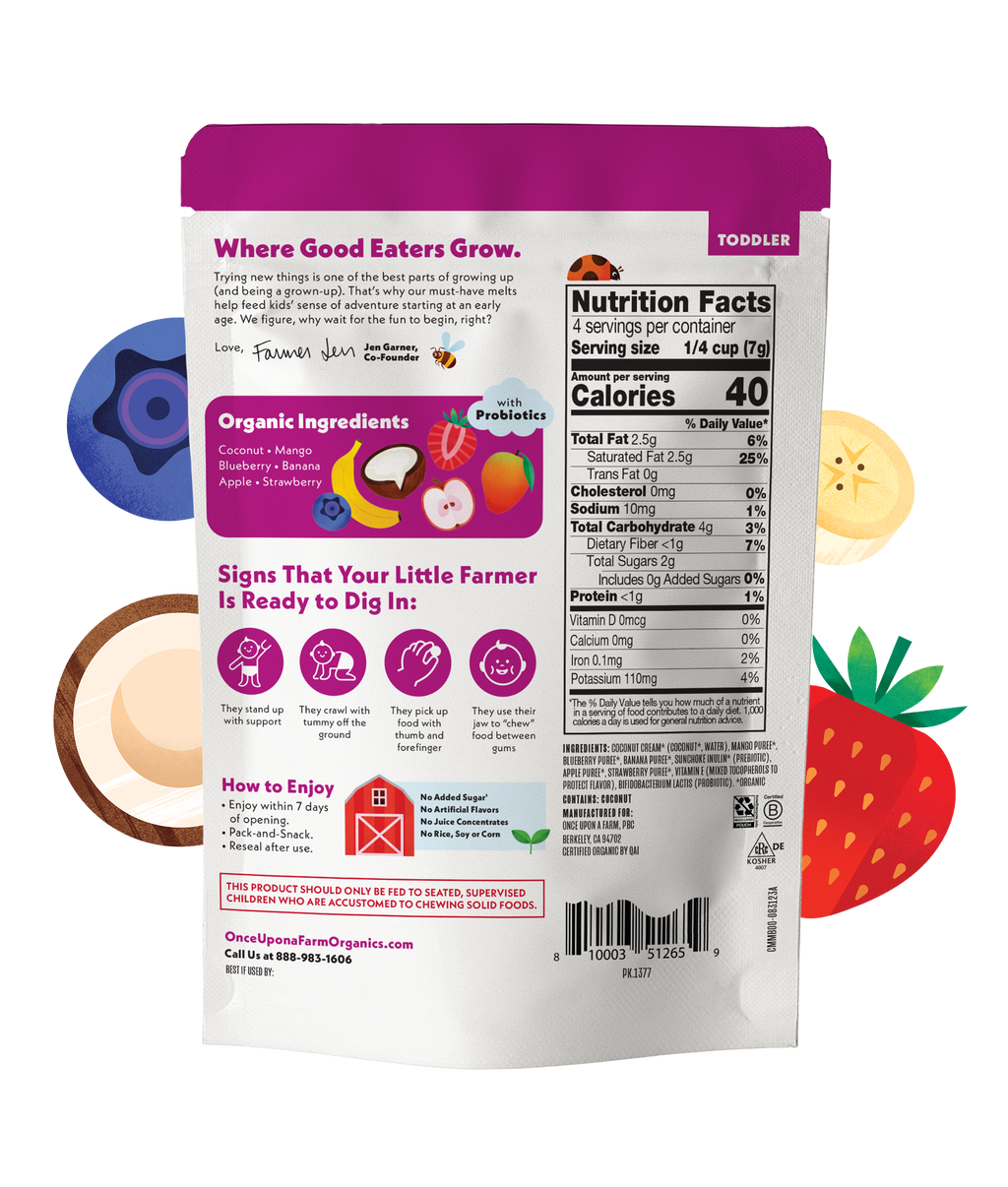 Mixed Berry Coconut Melts Nutrition Facts Panel