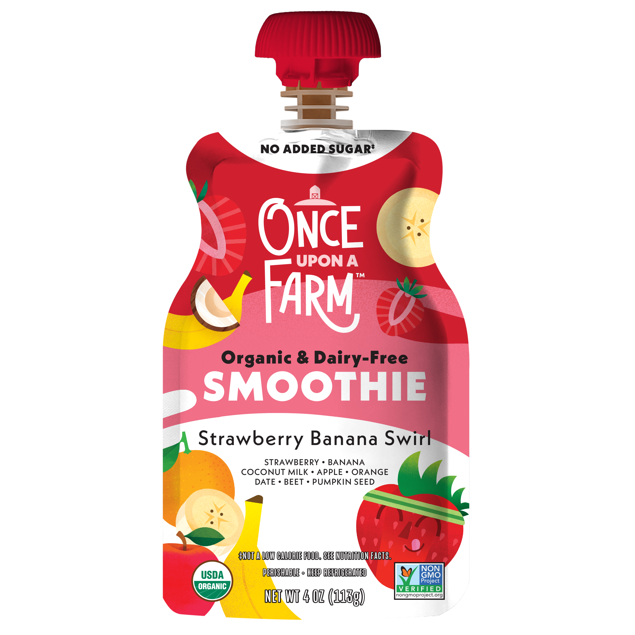 Strawberry Banana Swirl Dairy-Free Smoothie Front of Packaging