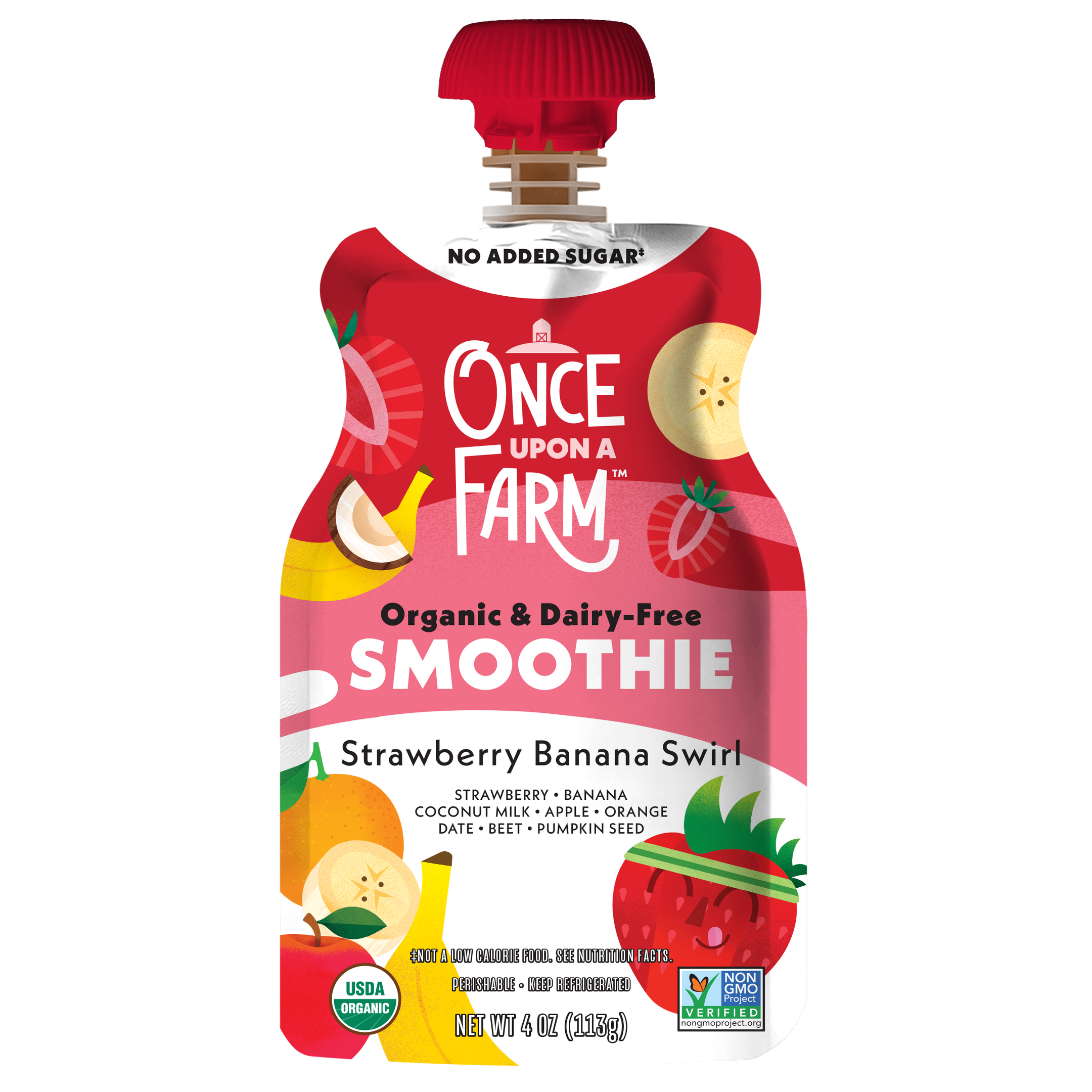 Strawberry Banana Dairy-Free Smoothie | Once Upon a Farm
