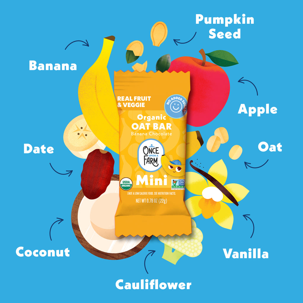 Mini Banana Chocolate Refrigerated Oat Bar main ingredients 