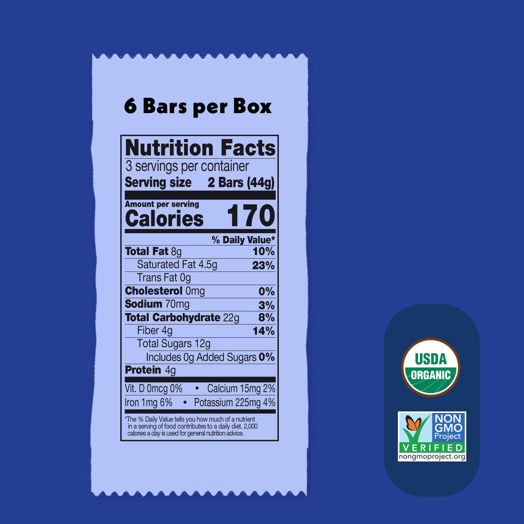 Nutrition Facts Label for Mini Blueberry Refrigerated Oat Bar