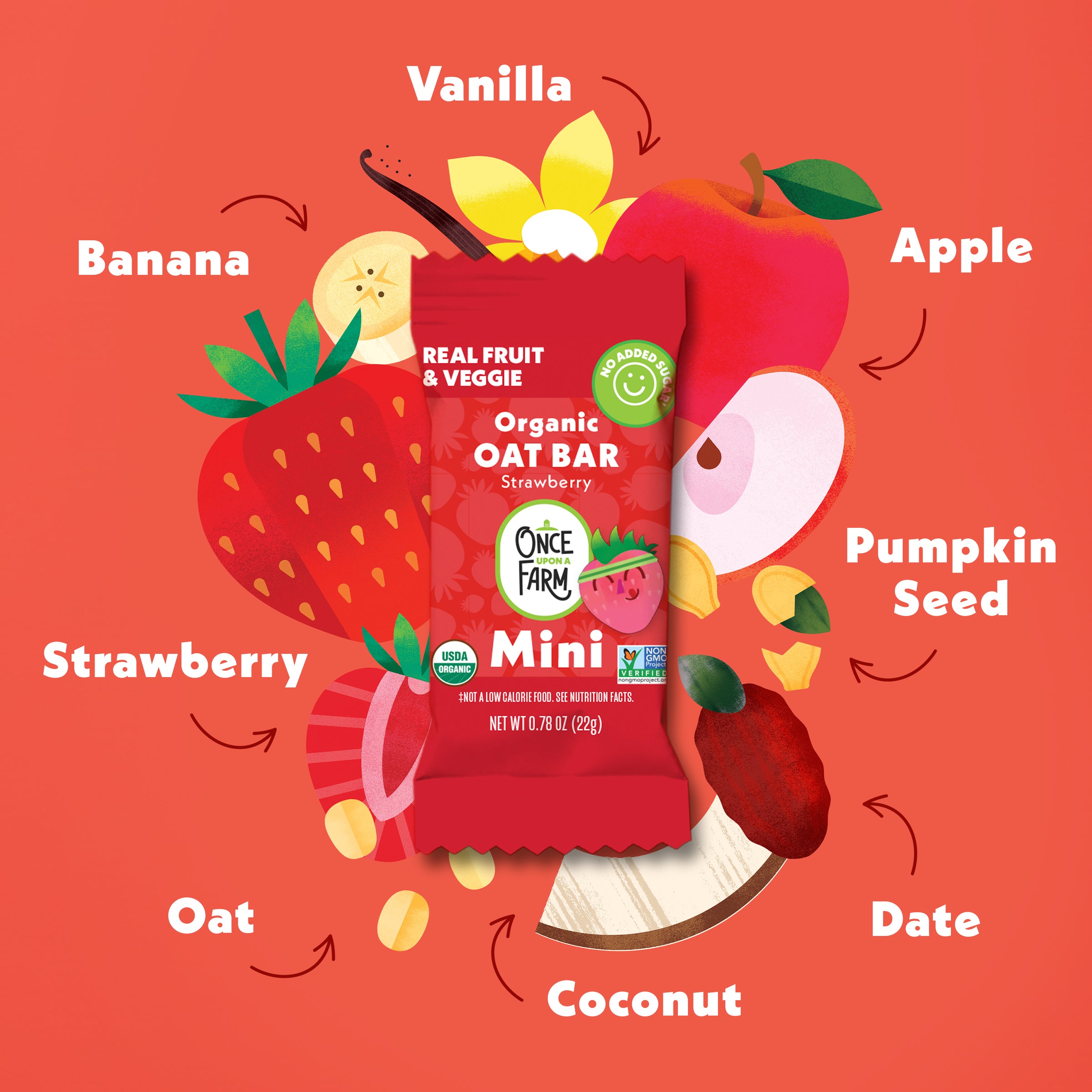 Mini Strawberry Refrigerated Oat Bar main ingredients