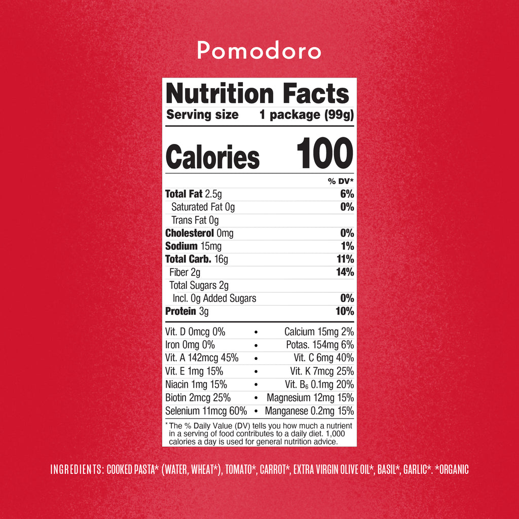 Pomodoro Nutrition Facts Panel & Ingredients