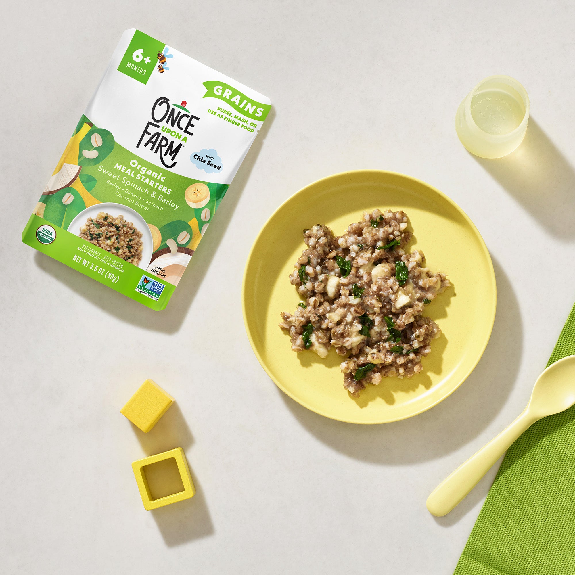 Sweet Spinach & Barley on Plate