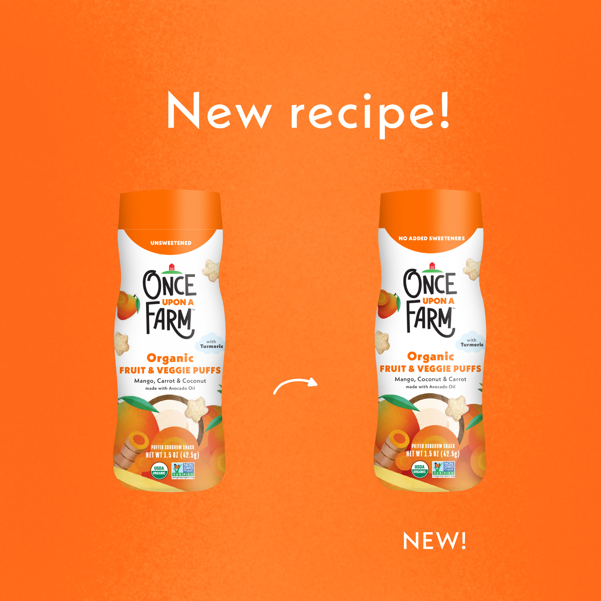 Mango, Carrot & Coconut Puffs, 6ct