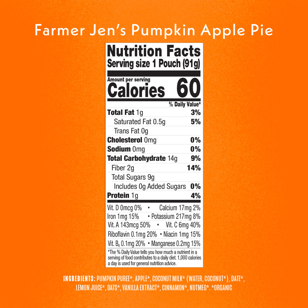 Farmer Jen's Pumpkin Apple Pie Nutritional Facts & Ingredients