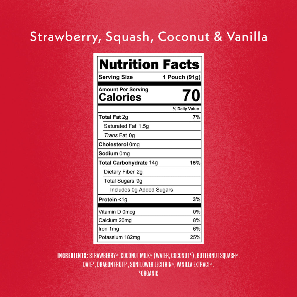 Once Upon a Farm Strawberry, Squash, Coconut & Vanilla Organic Baby Food Pouch, 3.2oz NFP