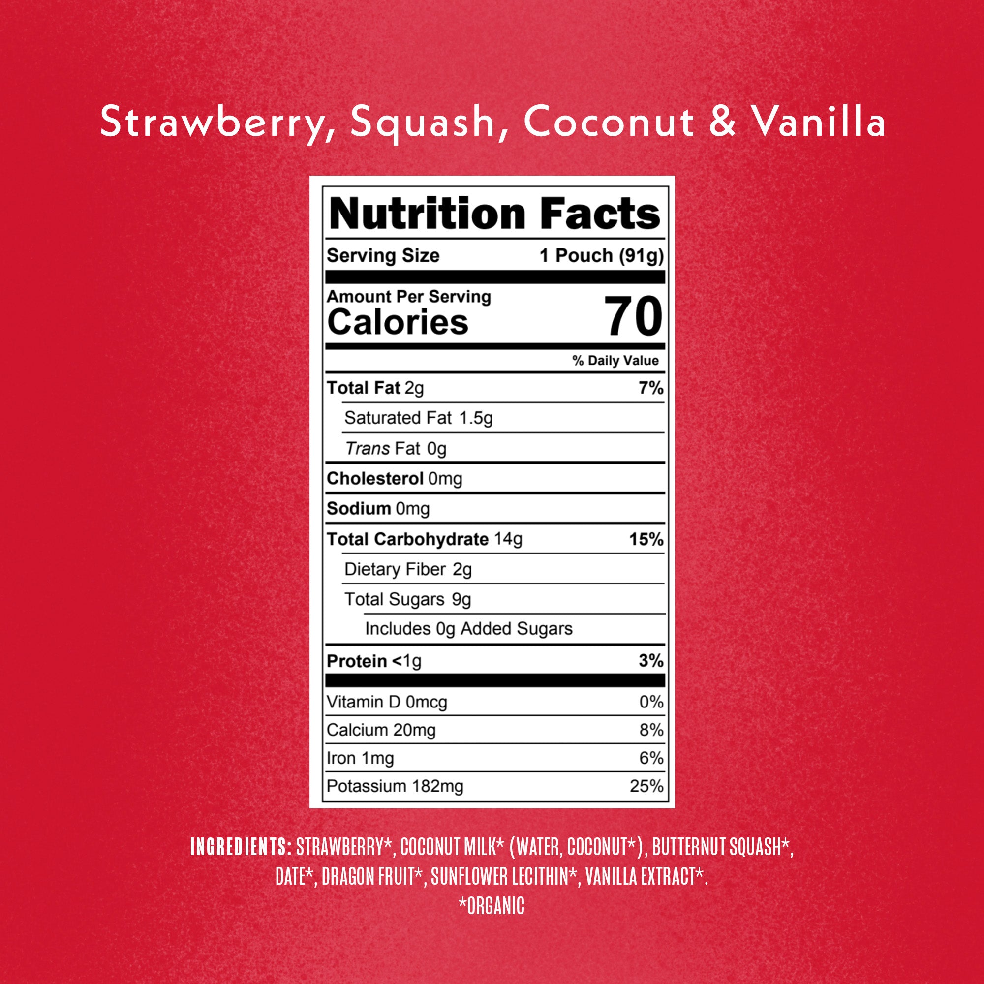 Once Upon a Farm Strawberry, Squash, Coconut & Vanilla Organic Baby Food Pouch, 3.2oz NFP