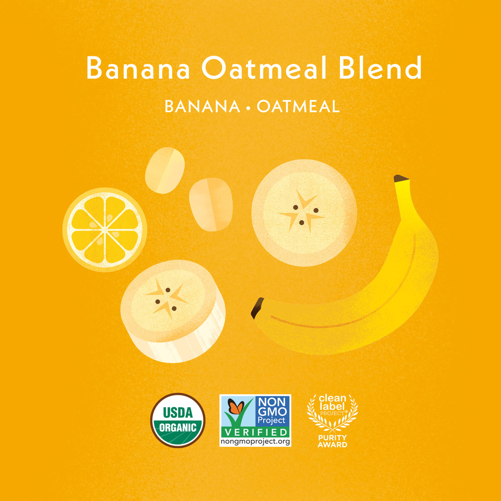 Once Upon a Farm Organic Baby Oatmeal Banana Pouch, 3.2oz ingredients  
