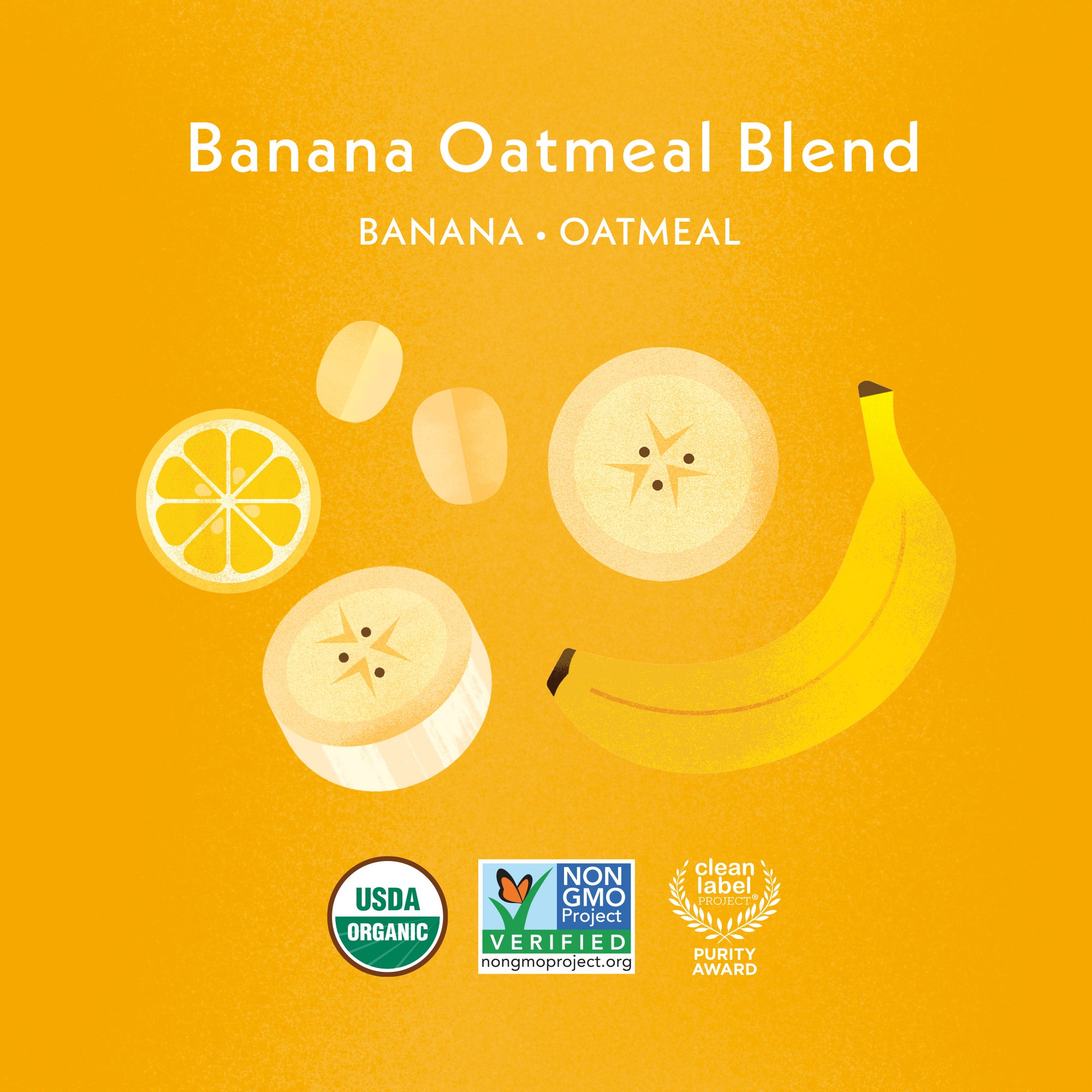 Once Upon a Farm Organic Baby Oatmeal Banana Pouch, 3.2oz ingredients  