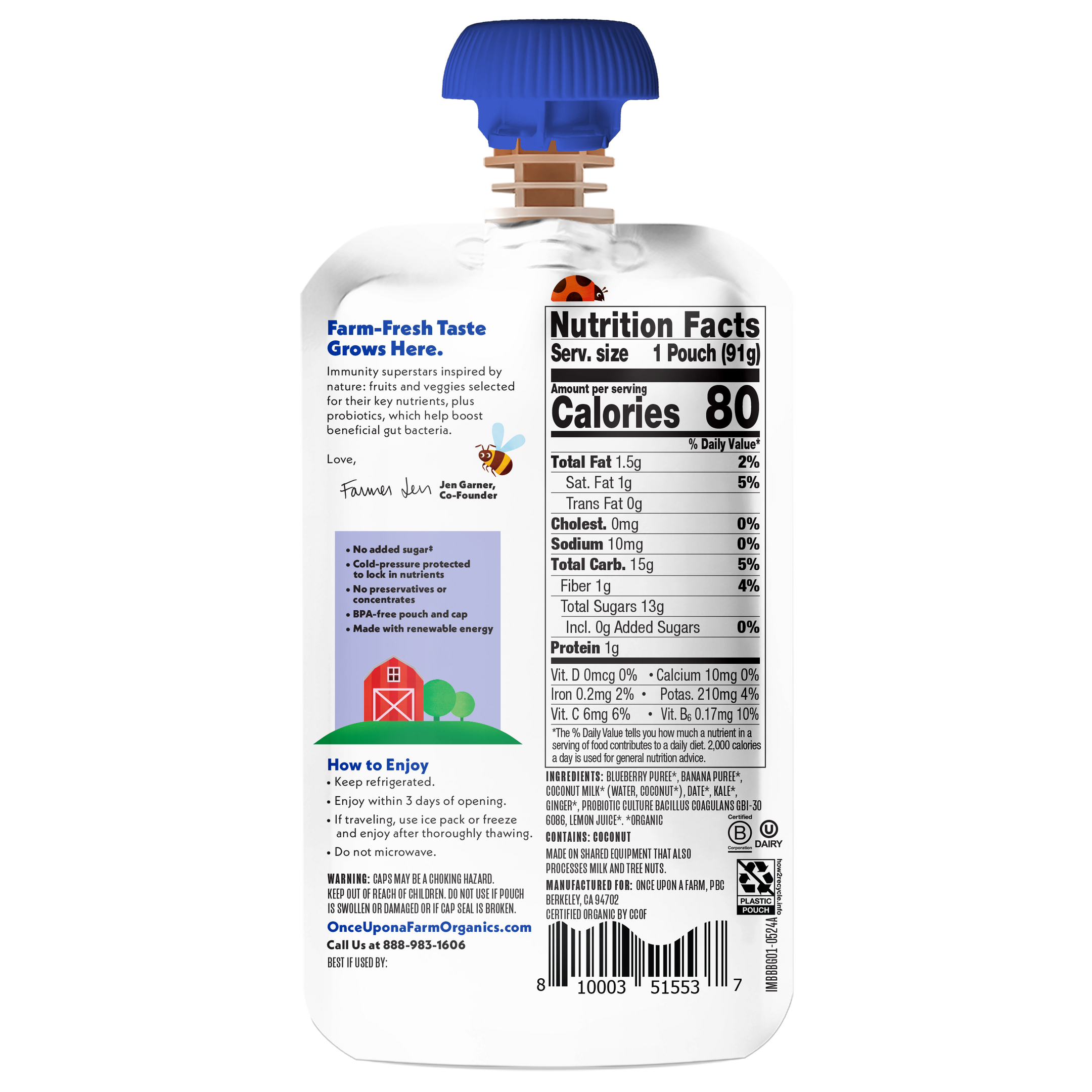 Blueberry, Banana & Ginger Immunity Blend – Once Upon a Farm