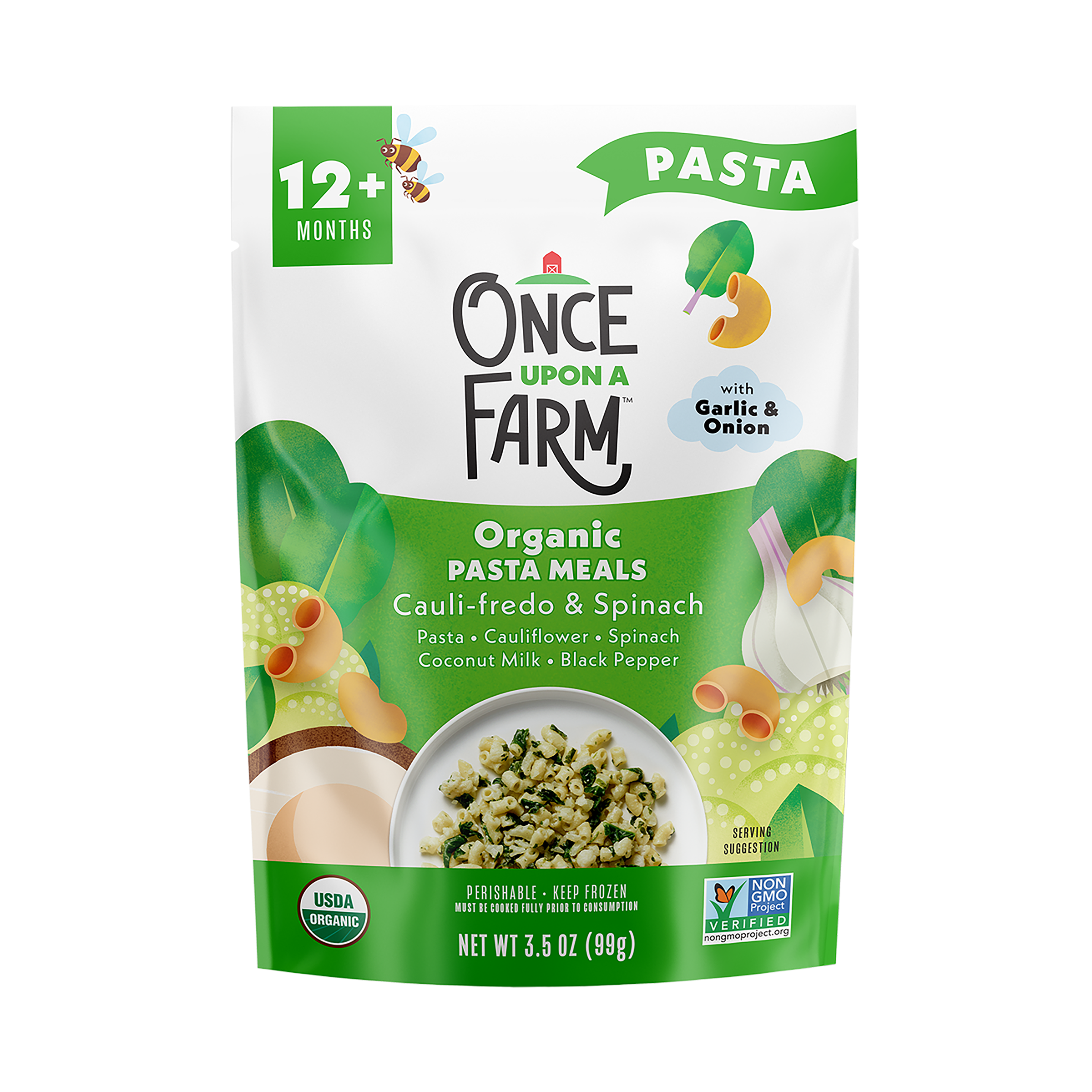 Organic Pasta Meals Cauli-fredo & Spinach front of packaging