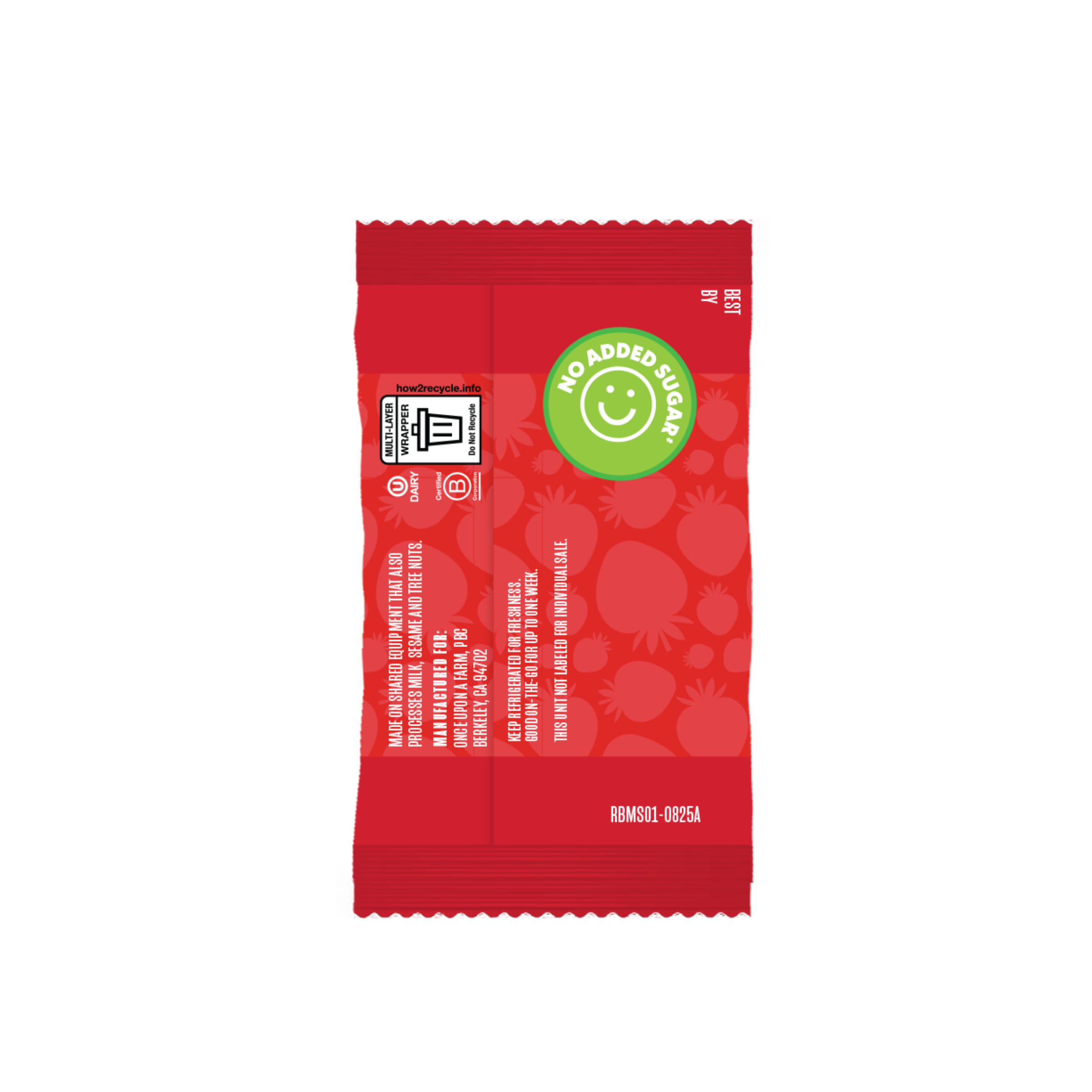 Mini Strawberry Refrigerated Oat Bar back of packaging
