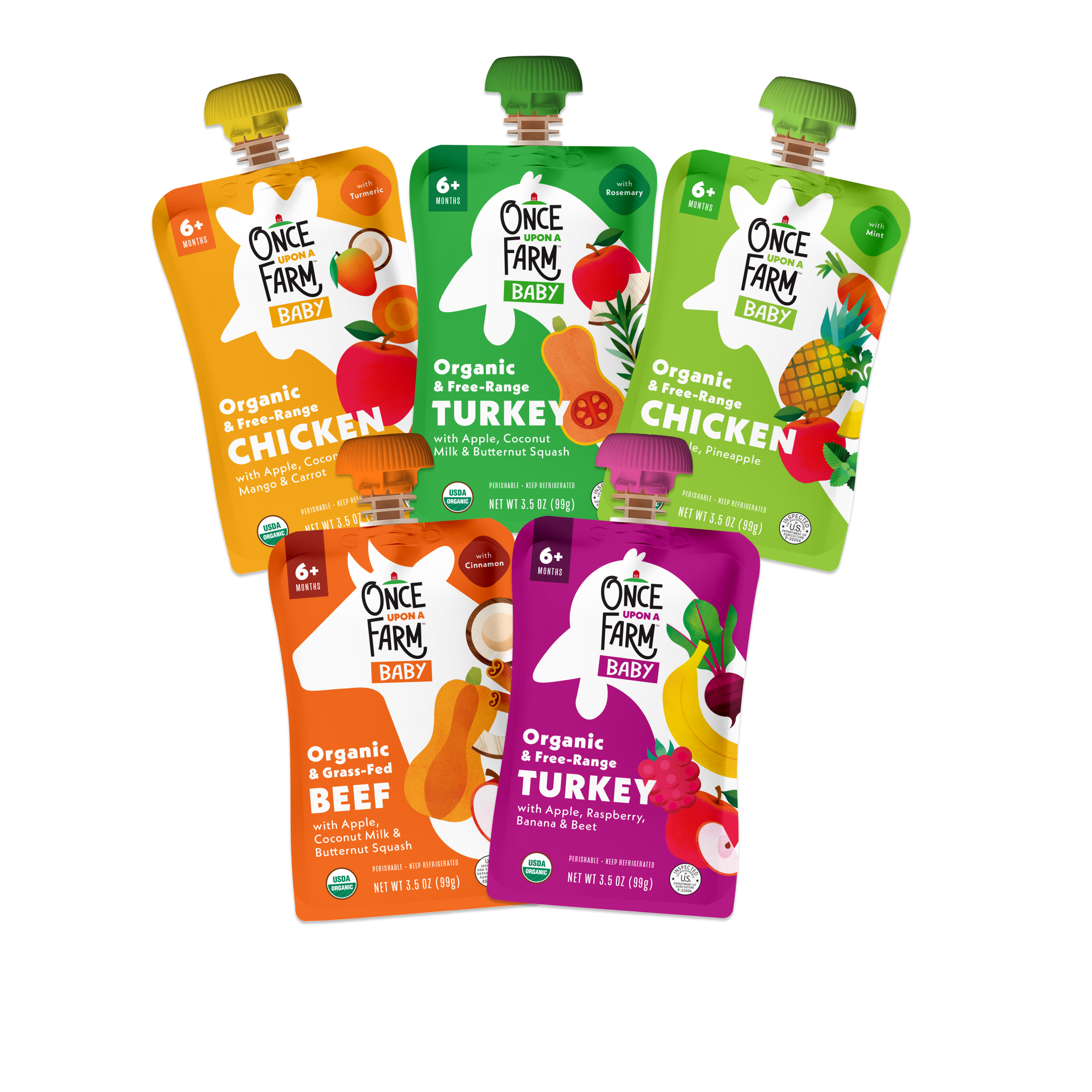 Meat Blends One-Time Add-On front of Once Upon A Farm pouches