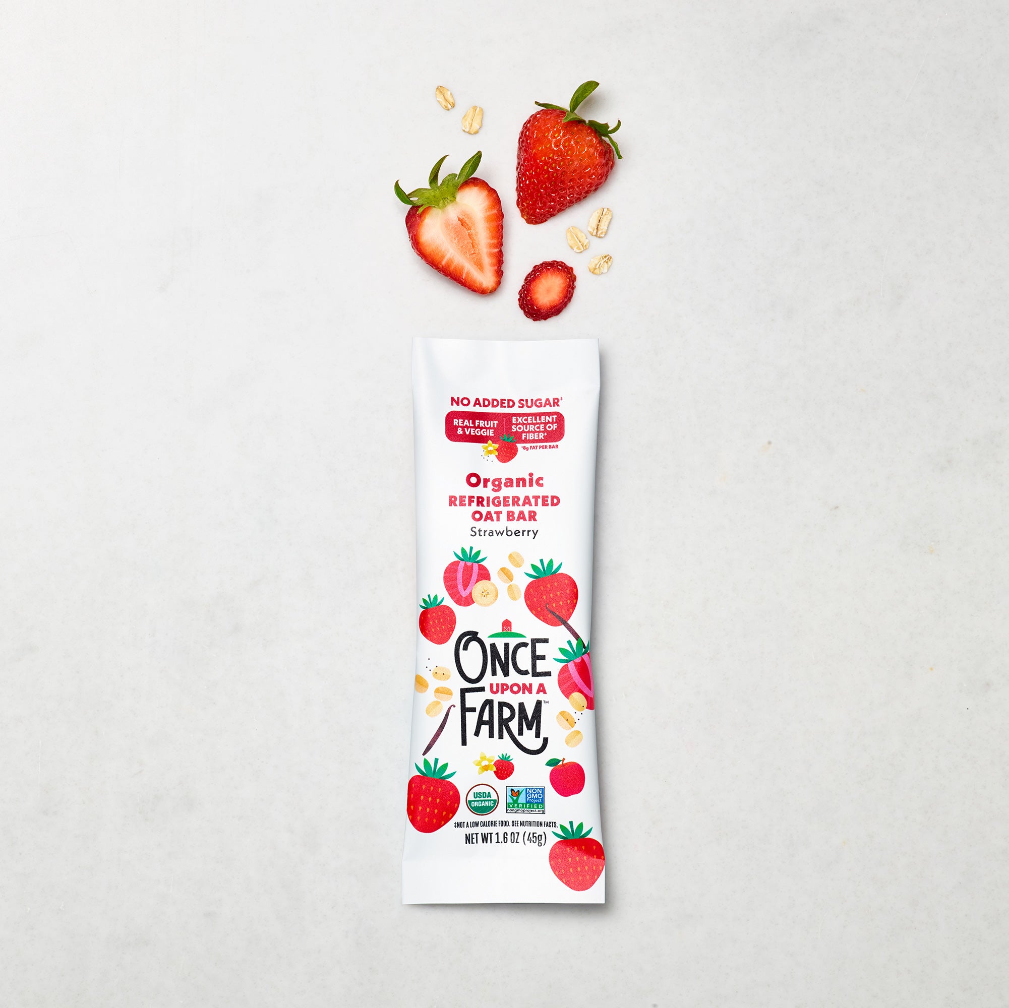 Strawberry Oat Bar with sliced Strawberry