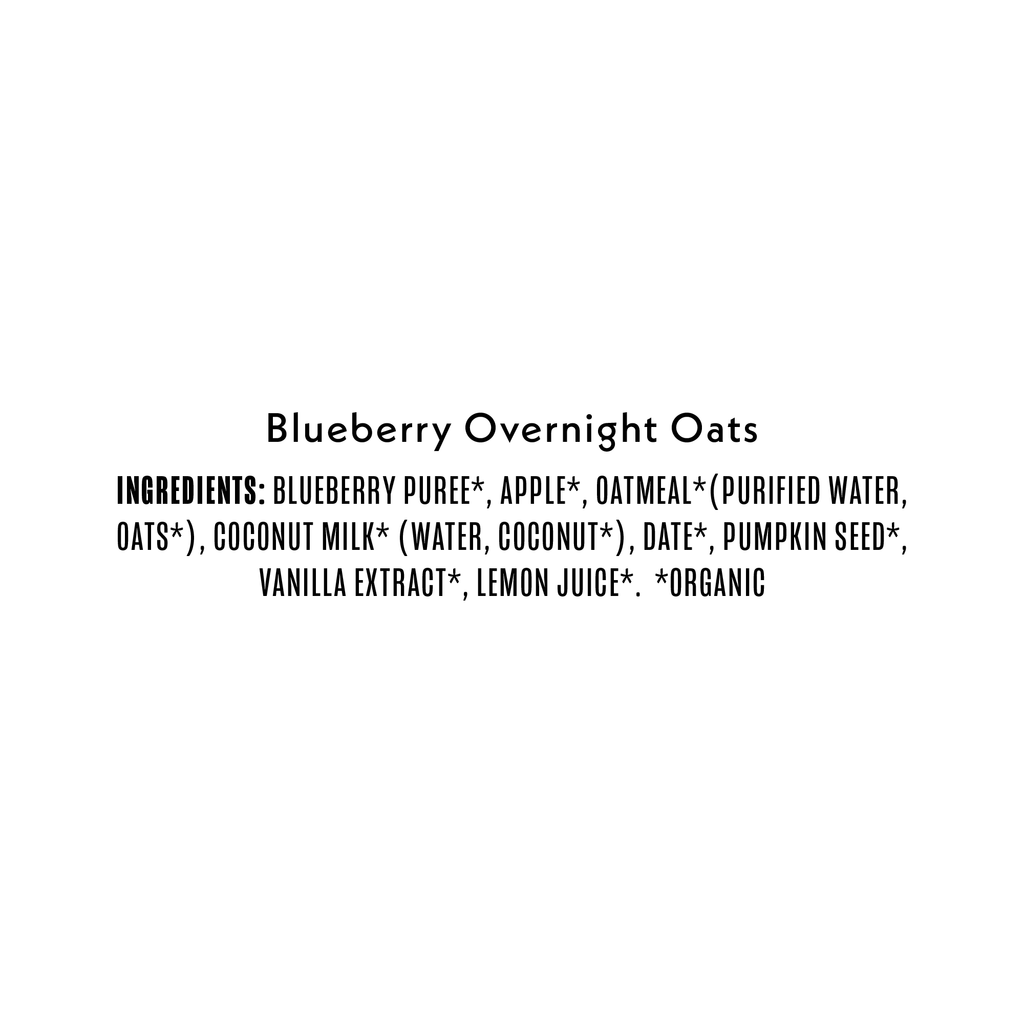 Once Upon a Farm Organic Overnight Oats Blueberry Pouch, 4oz ingredients 
