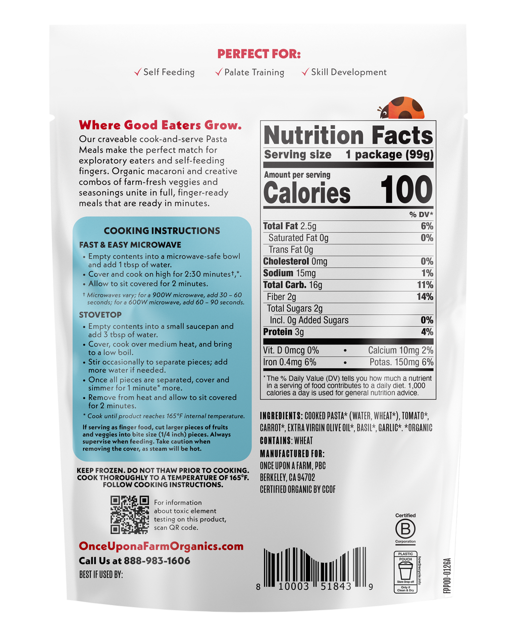 Pomodoro frozen meal front of pack