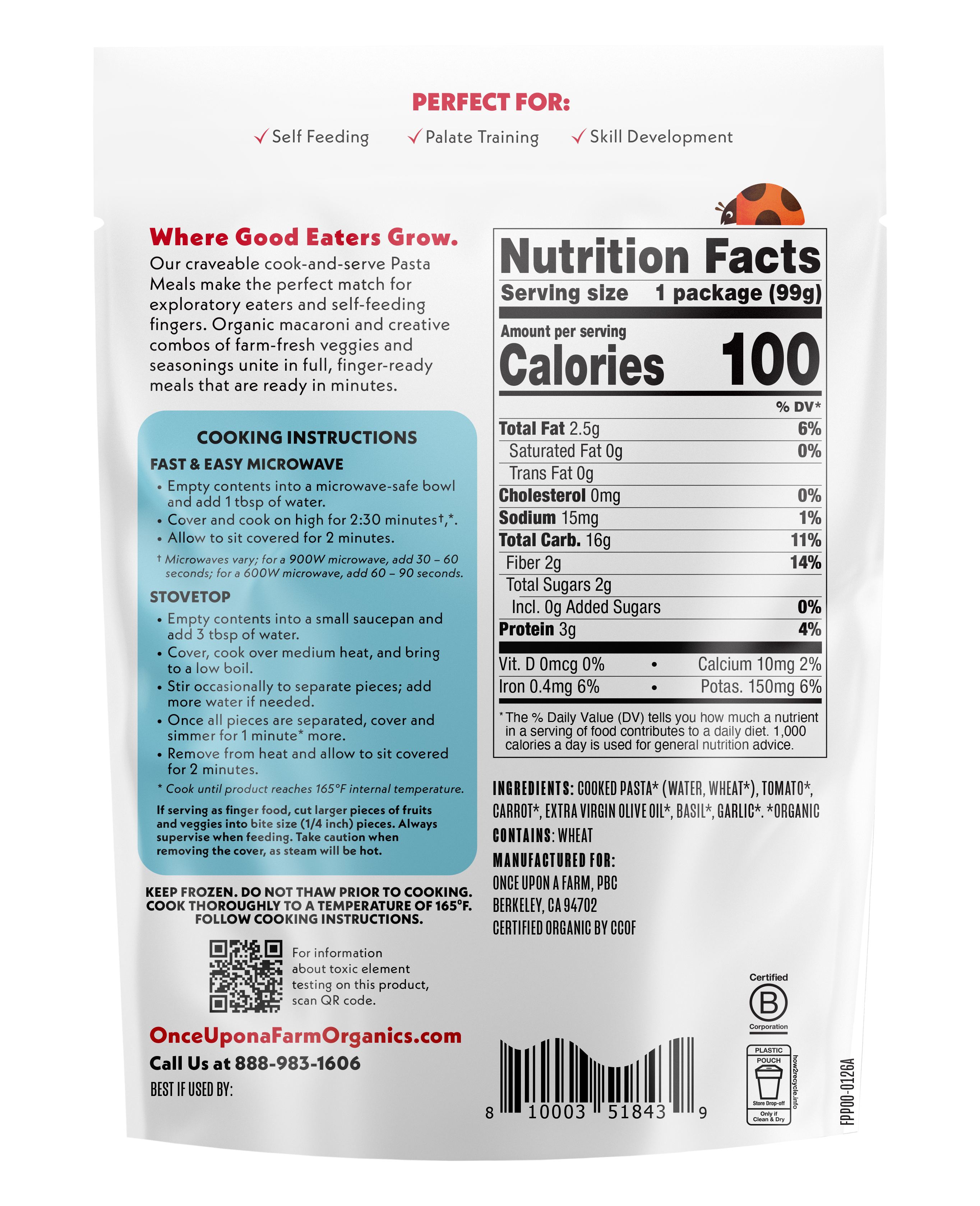 Pomodoro frozen meal front of pack