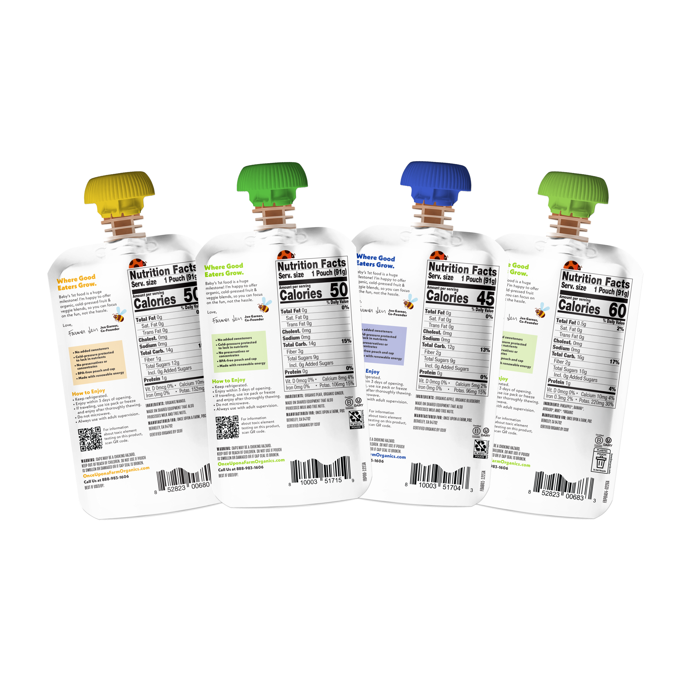 back of packaging for Baby Fruit Blends Variety Pack