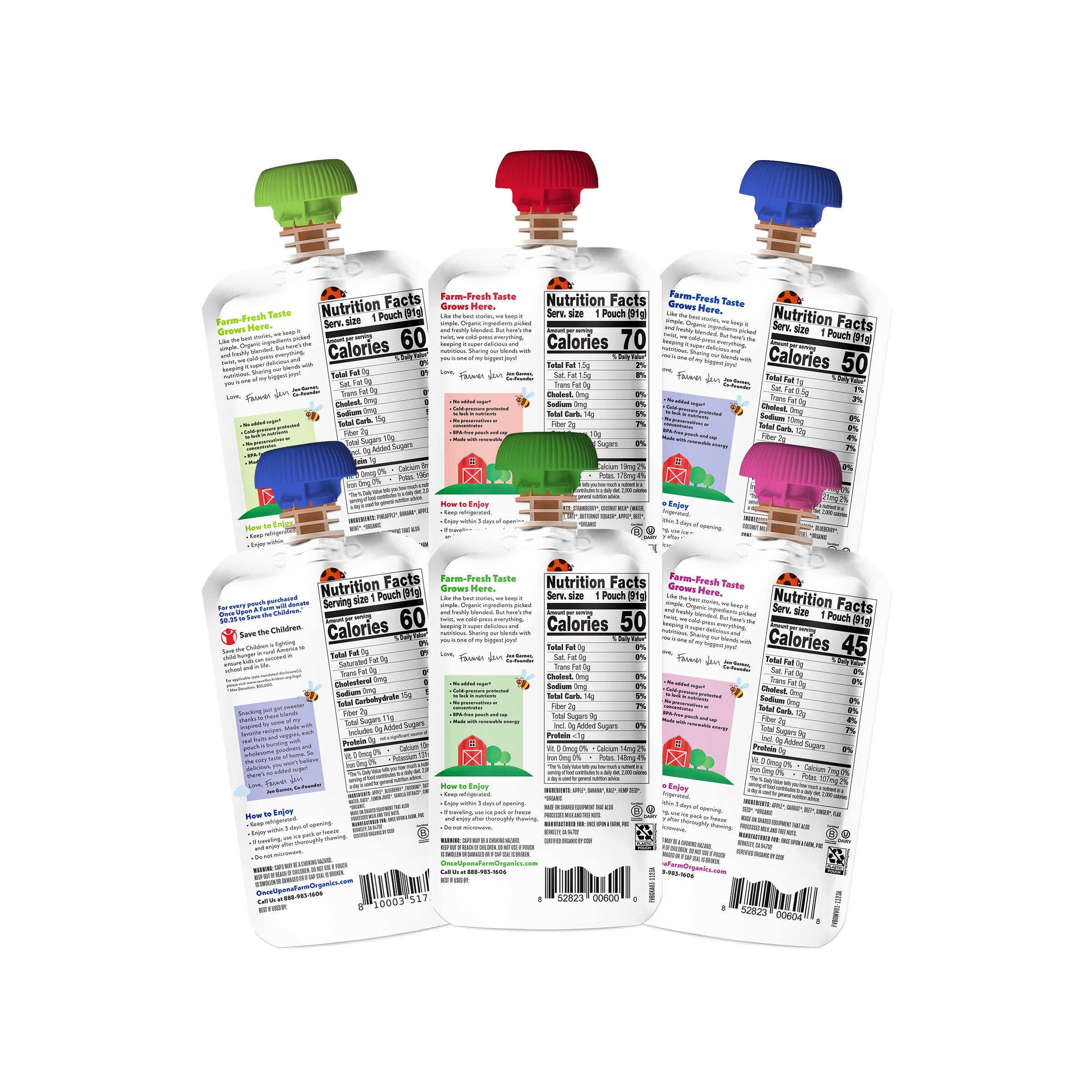 back of packaging on Kid Fruit & Veggie Blend Variety Pack