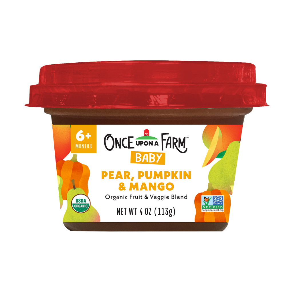 Pear, Pumpkin & Mango Organic Fruit & Veggie Blend Baby Bowl Front of Packaging
