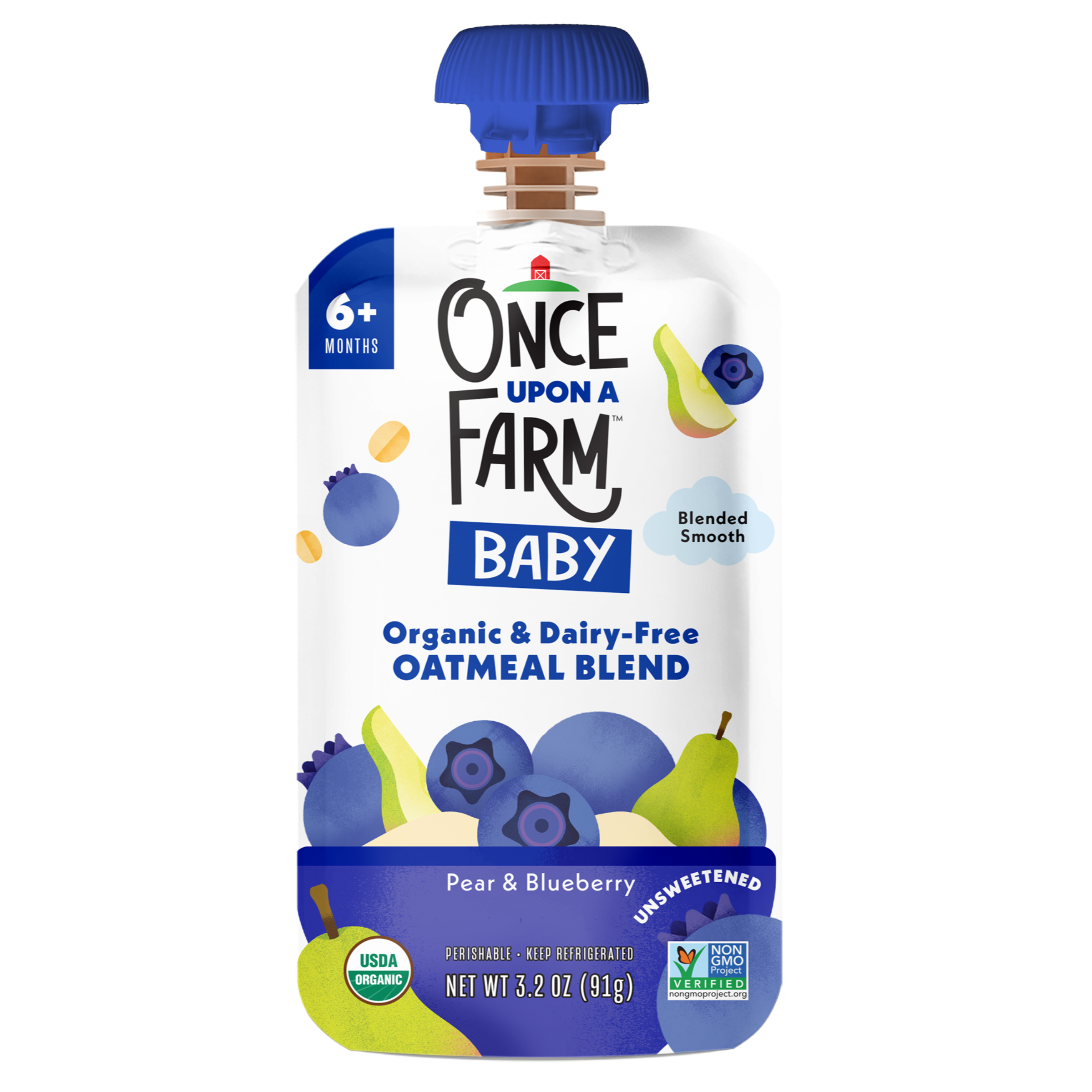 Pear & Blueberry Baby Oatmeal Blend Front of packaging