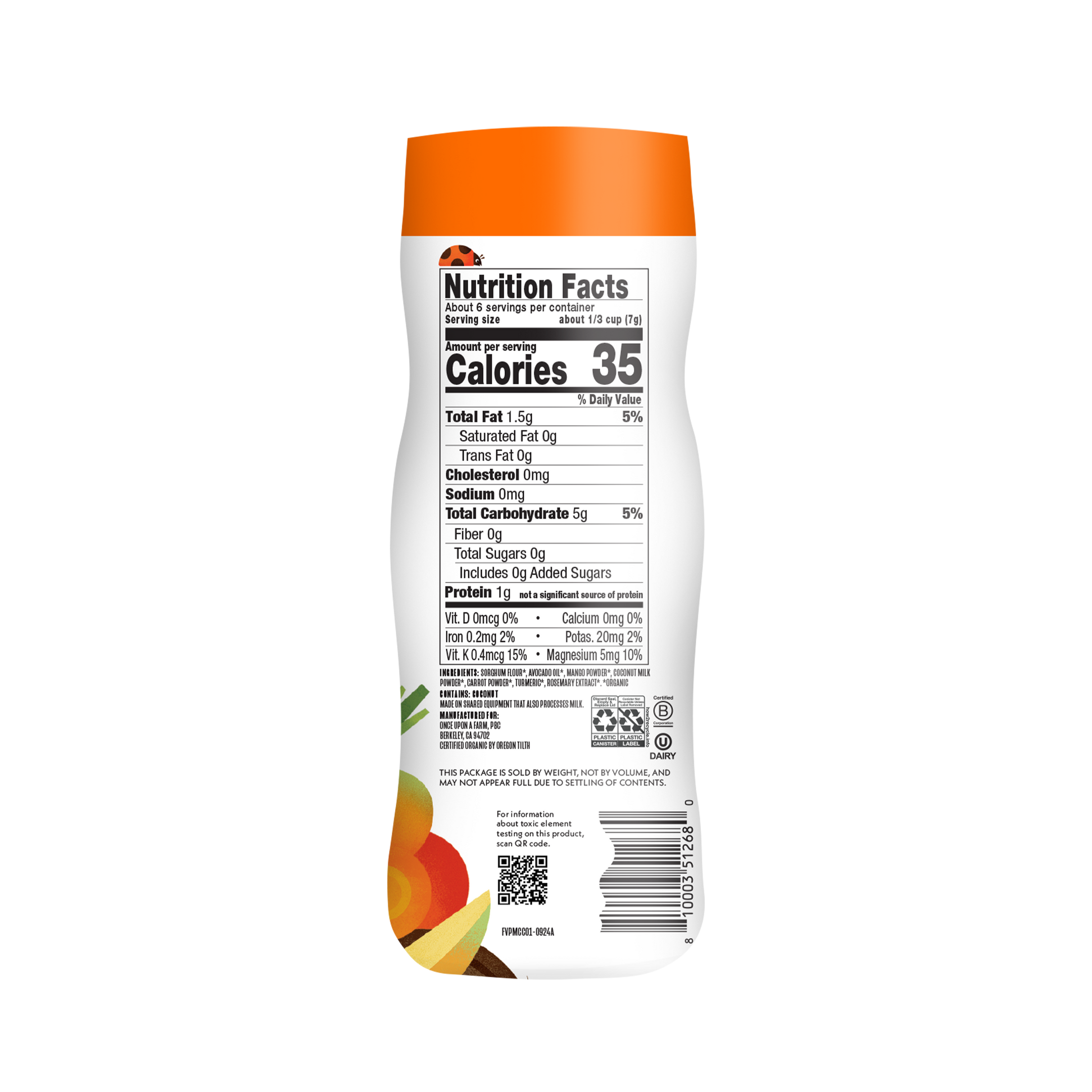 Mango, Carrot & Coconut Puffs, 6ct